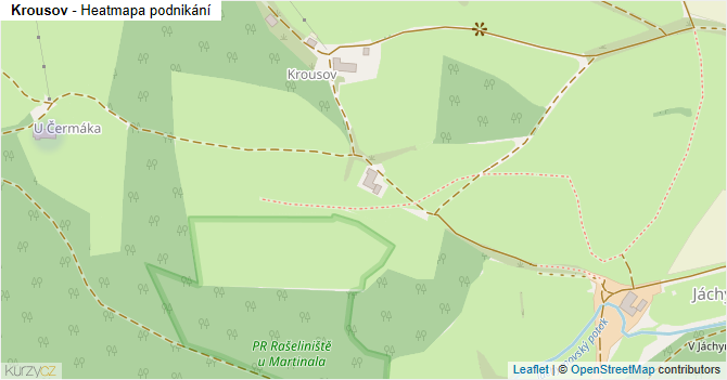 Krousov - mapa podnikání