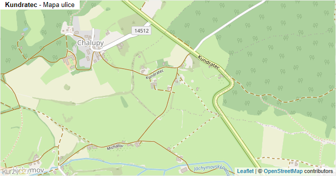Kundratec - mapa ulice