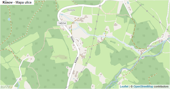 Kůsov - mapa ulice