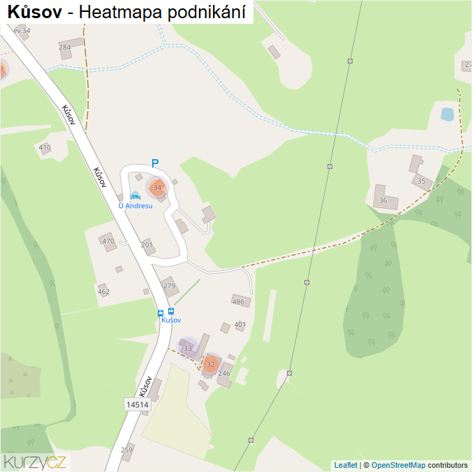 Mapa Kůsov - Firmy v ulici.