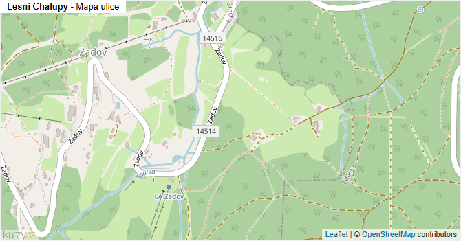 Lesní Chalupy - mapa ulice