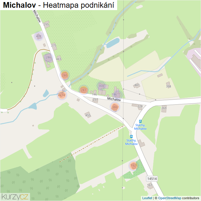 Mapa Michalov - Firmy v ulici.