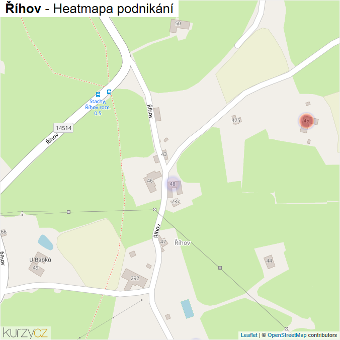 Mapa Říhov - Firmy v ulici.