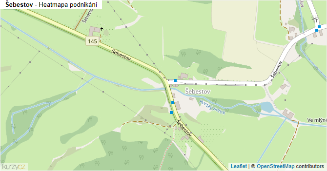 Šebestov - mapa podnikání