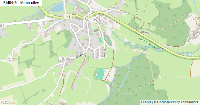 Sídliště - mapa ulice