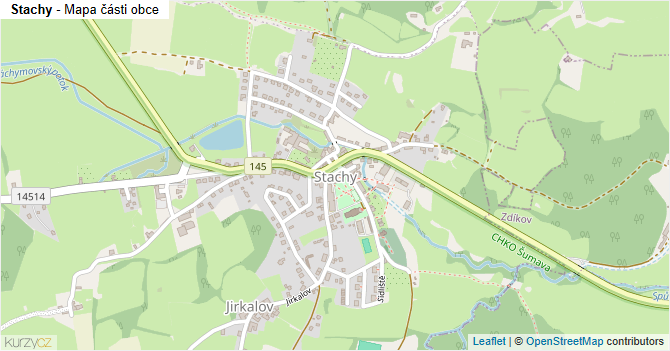 Stachy - mapa části obce