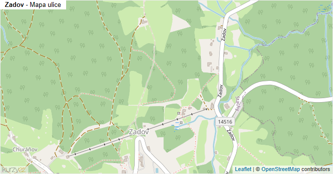 Zadov - mapa ulice