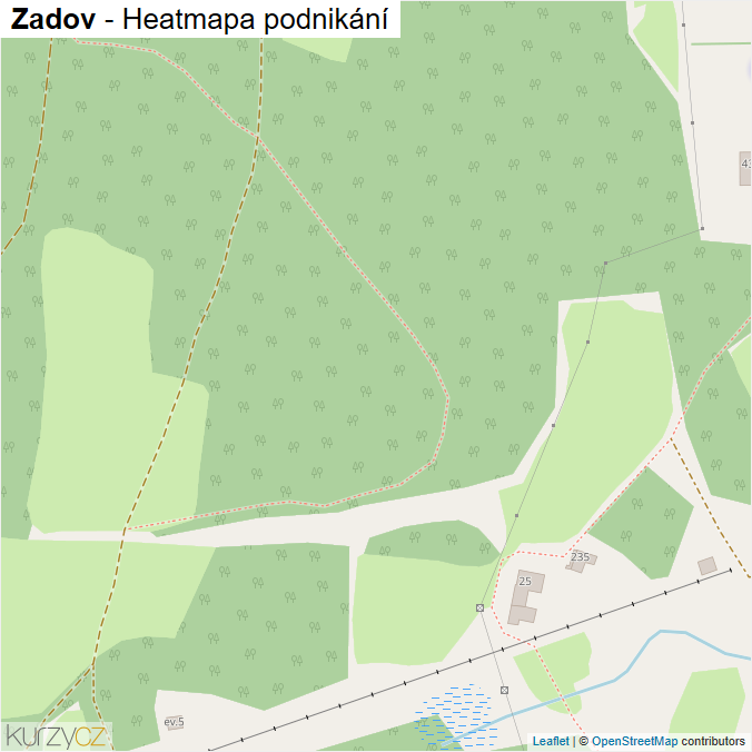 Mapa Zadov - Firmy v ulici.