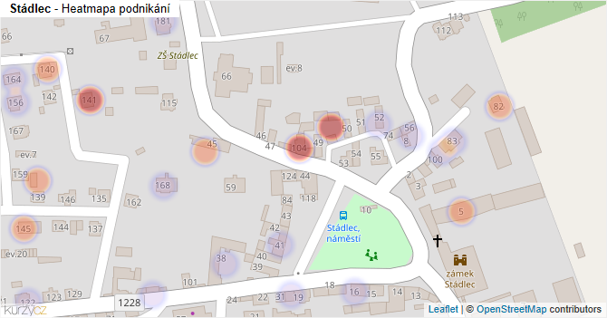Stádlec - mapa podnikání