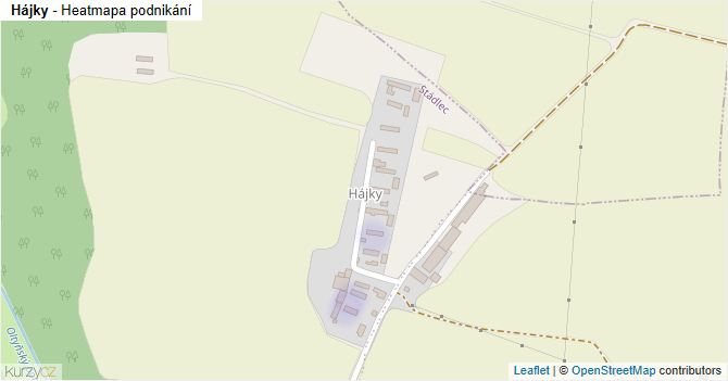 Hájky - mapa podnikání