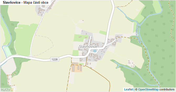 Slavňovice - mapa části obce
