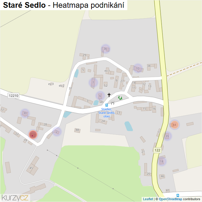 Mapa Staré Sedlo - Firmy v části obce.