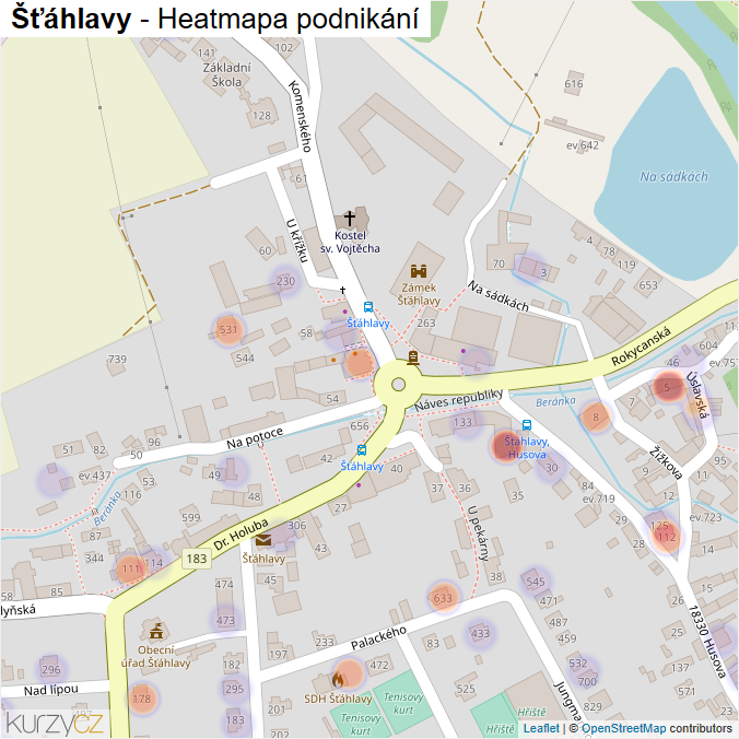 Mapa Šťáhlavy - Firmy v obci.