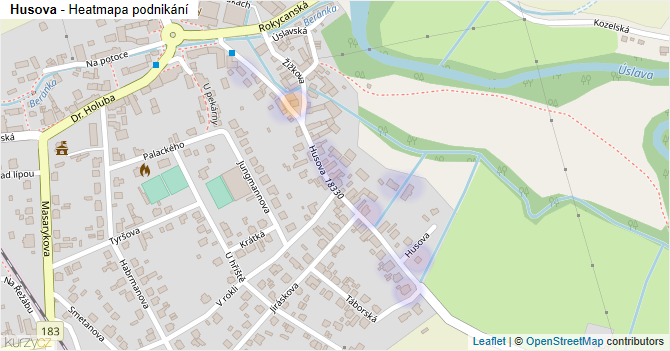 Husova - mapa podnikání