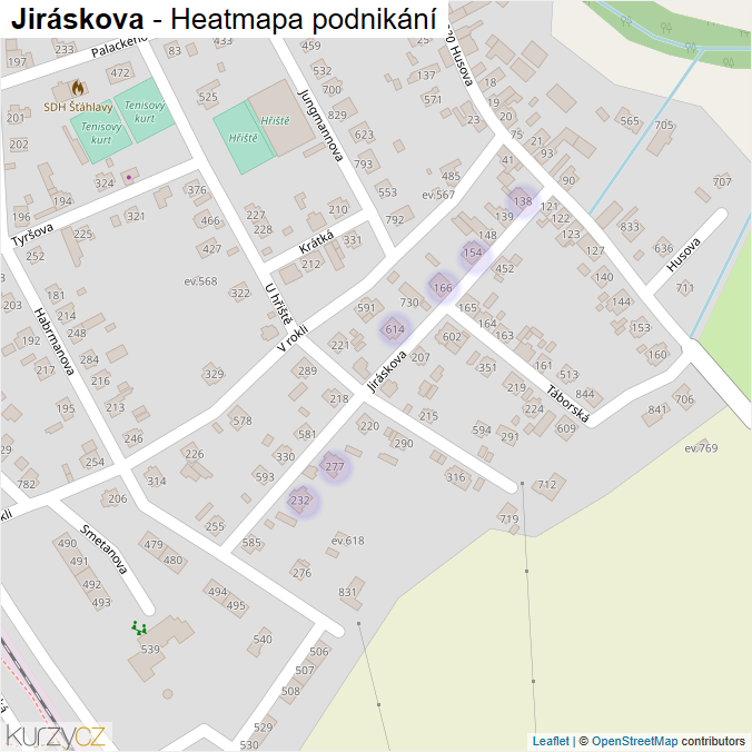Mapa Jiráskova - Firmy v ulici.
