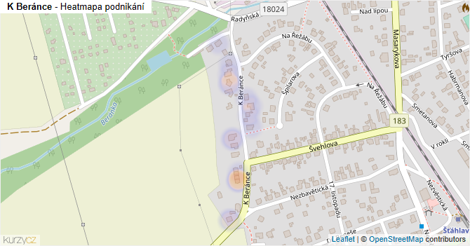 K Beránce - mapa podnikání