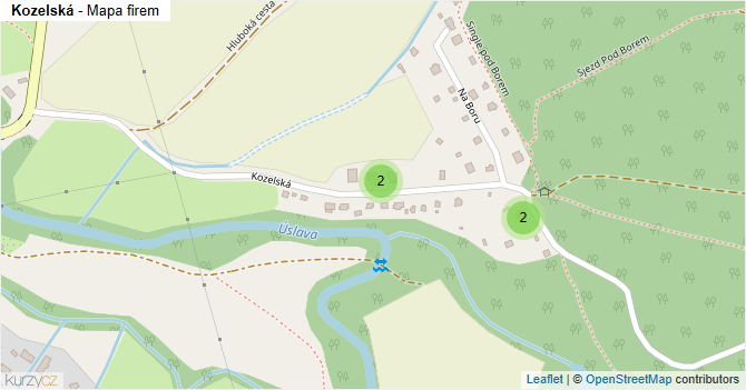 Kozelská - mapa firem