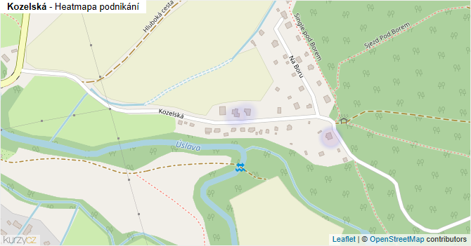 Kozelská - mapa podnikání