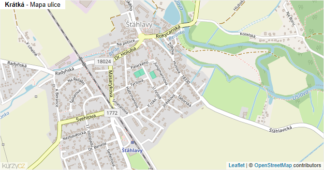 Krátká - mapa ulice