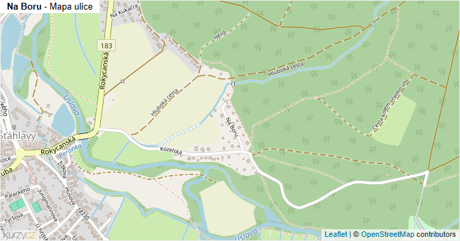 Na Boru - mapa ulice