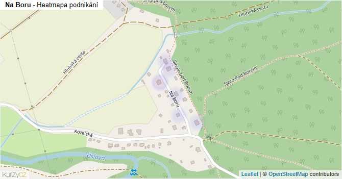 Na Boru - mapa podnikání