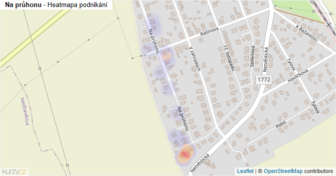 Na průhonu - mapa podnikání