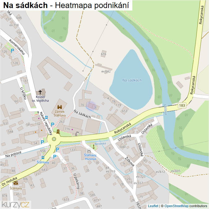 Mapa Na sádkách - Firmy v ulici.