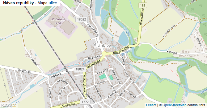 Náves republiky - mapa ulice