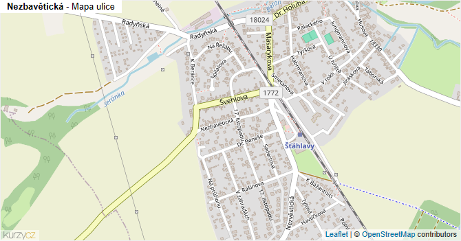 Nezbavětická - mapa ulice
