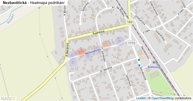 Nezbavětická - mapa podnikání