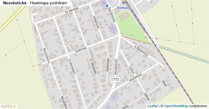 Nezvěstická - mapa podnikání