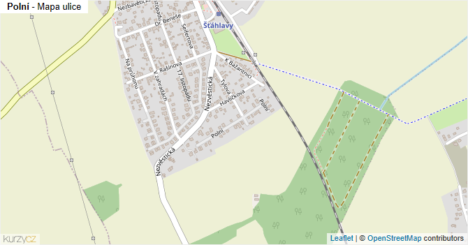 Polní - mapa ulice