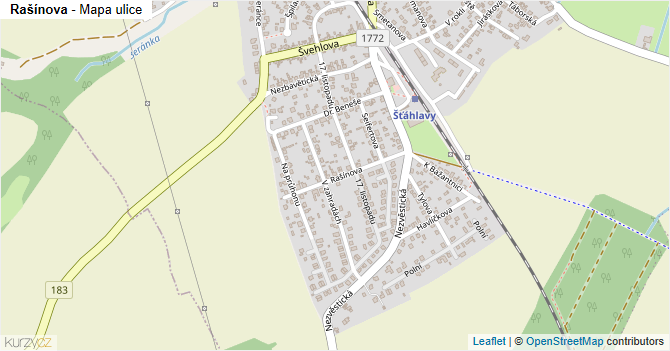 Rašínova - mapa ulice