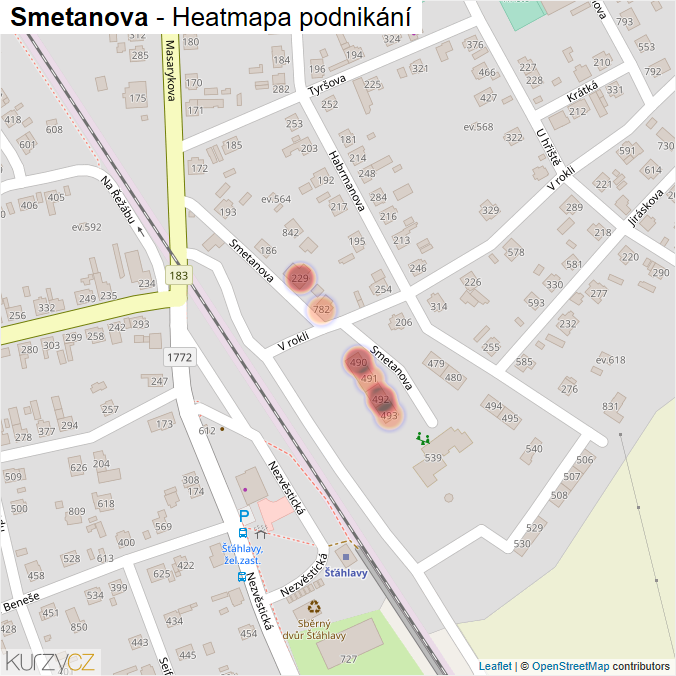 Mapa Smetanova - Firmy v ulici.