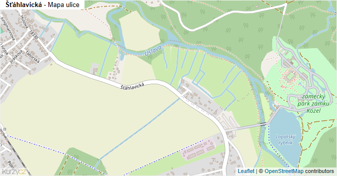 Šťáhlavická - mapa ulice
