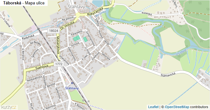 Táborská - mapa ulice