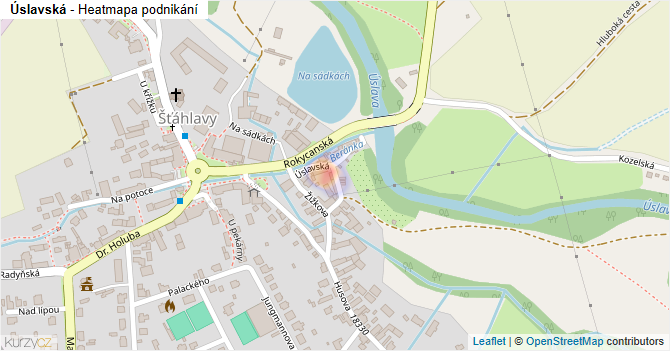 Úslavská - mapa podnikání