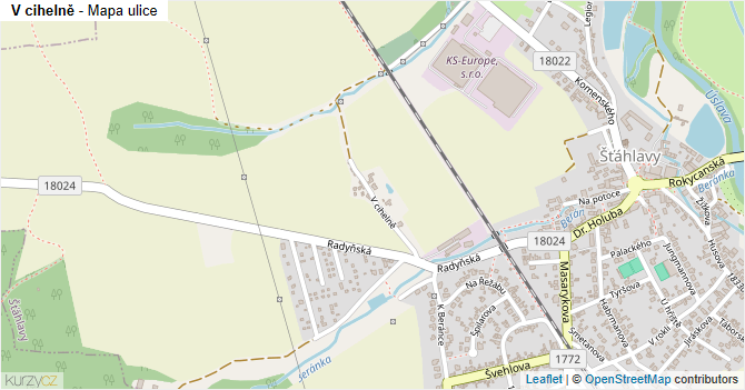 V cihelně - mapa ulice