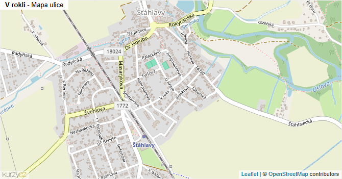 V rokli - mapa ulice