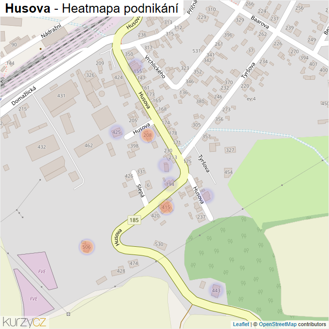 Mapa Husova - Firmy v ulici.