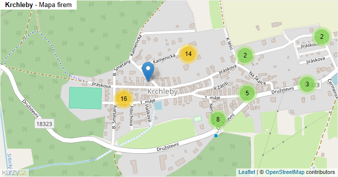 Krchleby - mapa firem