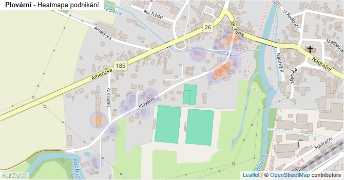 Plovární - mapa podnikání
