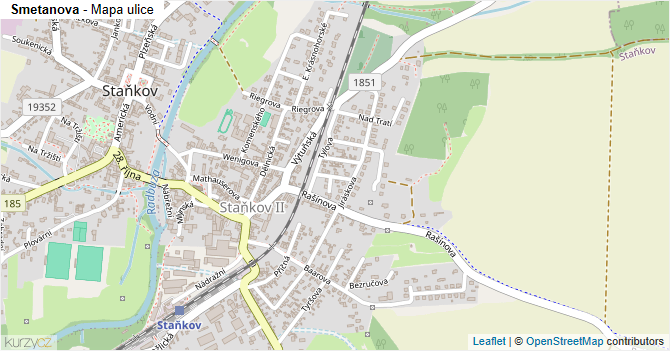 Smetanova - mapa ulice