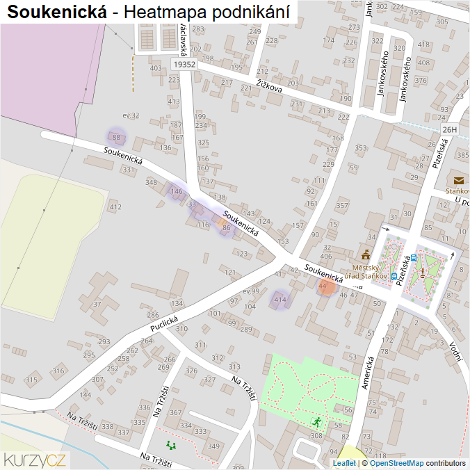 Mapa Soukenická - Firmy v ulici.