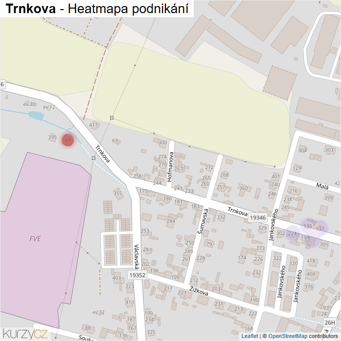 Mapa Trnkova - Firmy v ulici.