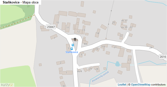 Staňkovice - mapa obce