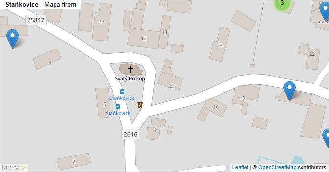 Staňkovice - mapa firem