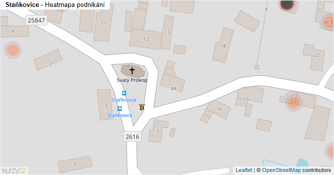 Staňkovice - mapa podnikání