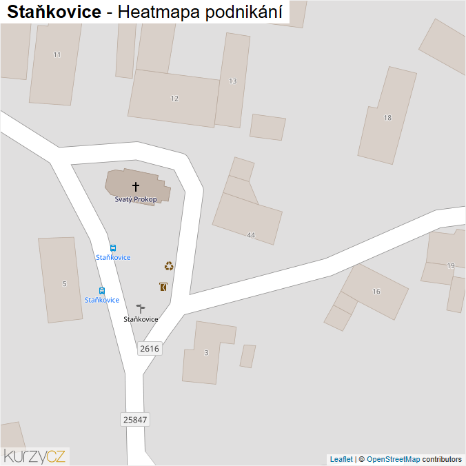 Mapa Staňkovice - Firmy v obci.