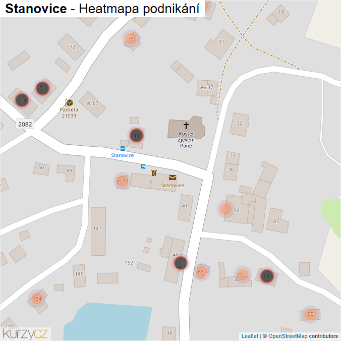 Mapa Stanovice - Firmy v obci.